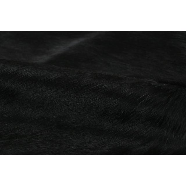Rug & Kilim Rug & Kilim’s Contemporary Cowhide Solid Rug in Deep Black For Sale - Image 4 of 9