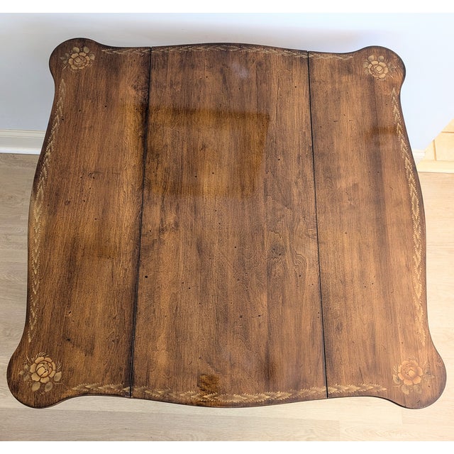 Hitchcock Hitchcock Stenciled Drop Leaf Dining Table 36" Butterfly Edge Mid 20th Century For Sale - Image 4 of 14