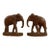 Vintage Teak Wood Hand Carved Elephant Bookends - a Pair For Sale