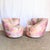 1980s Postmodern Pink Multi Colored Nautilus Swivel Lounge Chairs by Directional - A Pair For Sale - Image 5 of 12