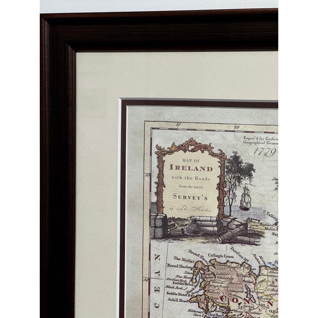 English Framed 1779 Thomas Kitchin Map of Ireland Reproduction by O’Brien Printing, Dublin For Sale - Image 3 of 5