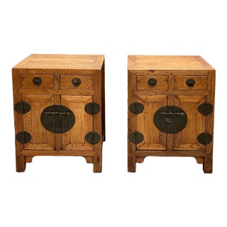 19th Century Chinese Northern Country-Style Nightstands - a Pair For Sale