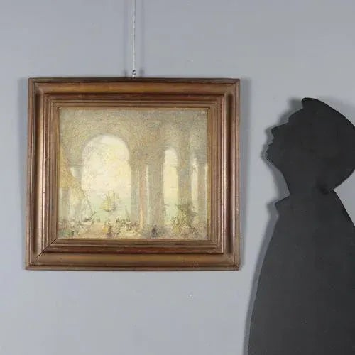 Oil on cardboard. Signed upper right. Gregorio Mariani is best known for his engravings of Roman antiquities, but he also...