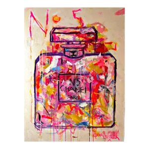 "The Wonderful World of Chanel #5" Original Abstract Still Life Painting by Sandy Welch