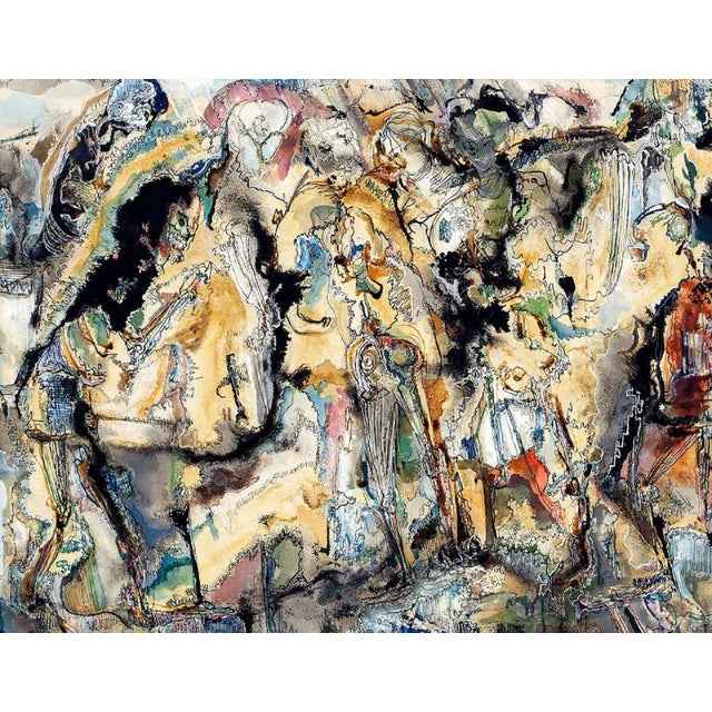 Art Brut Expressionist Masterpiece in the manner of Jean Dubuffet.