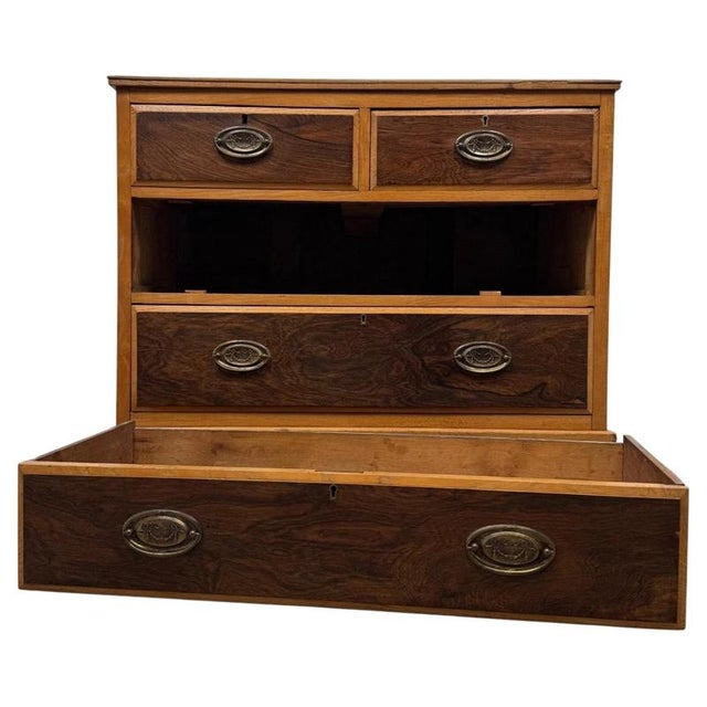 Antique English Victorian Oak Drawer Chest For Sale - Image 3 of 12