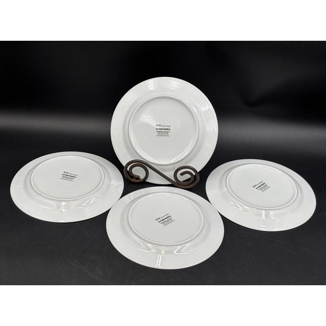 Mid-Century Modern Vintage Mid-Century Modern Royal Worcester "Blue Hydrangea" Salad Plates - Set of 4 For Sale - Image 3 of 4