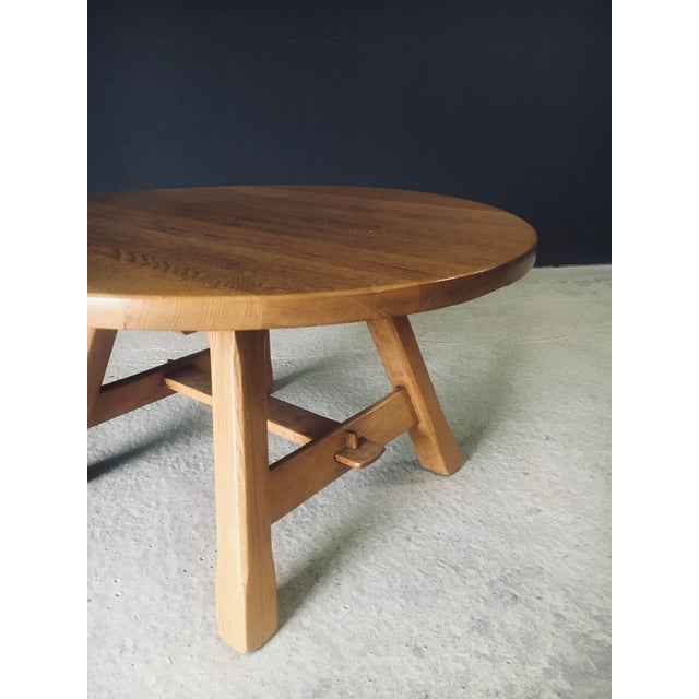 Rustic Light Oak Coffee Table, Belgium, 1960s For Sale - Image 11 of 17