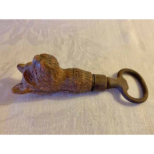 Adorable Vintage 1940's figural Scottie dog head bottle opener made by Syroco of pressed wood & resin, and iron/steel.