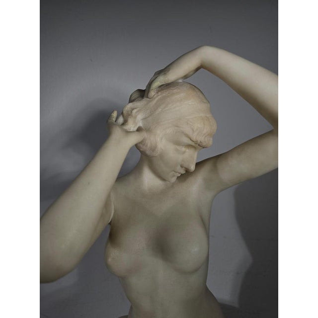 Italian School Artist, Nude Sculpture, Carved White Marble, 20th Century For Sale - Image 15 of 17