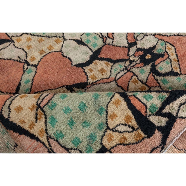 Doris Leslie Blau Vintage French Art Deco Abstract Cream Beige Hand-Knotted Rug For Sale In New York - Image 6 of 10