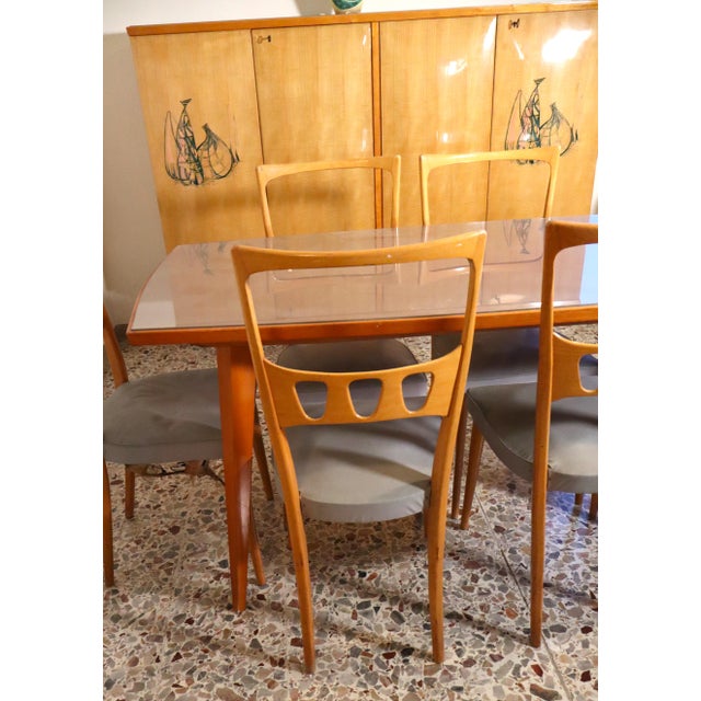 Mid-Century Modern Table and Chairs by Vittorio Dassi, 1950s, Set of 7 For Sale - Image 9 of 18