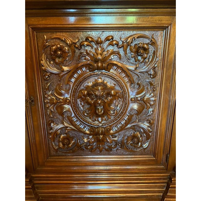 Brown French Mid-19th Century Rococo Style Heavily Carved Walnut Buffet, Circa 1850–1860 For Sale - Image 8 of 18