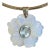 Flora Pendant, Opalite Flower With Sky Blue Topaz & 14k Gold For Sale