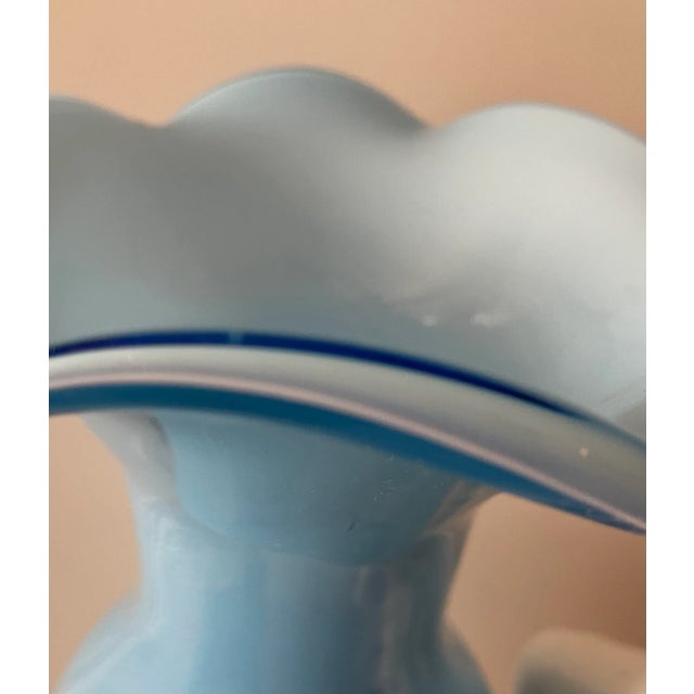 Glass 17" Mid Century Cased Empoli Vase For Sale - Image 7 of 7