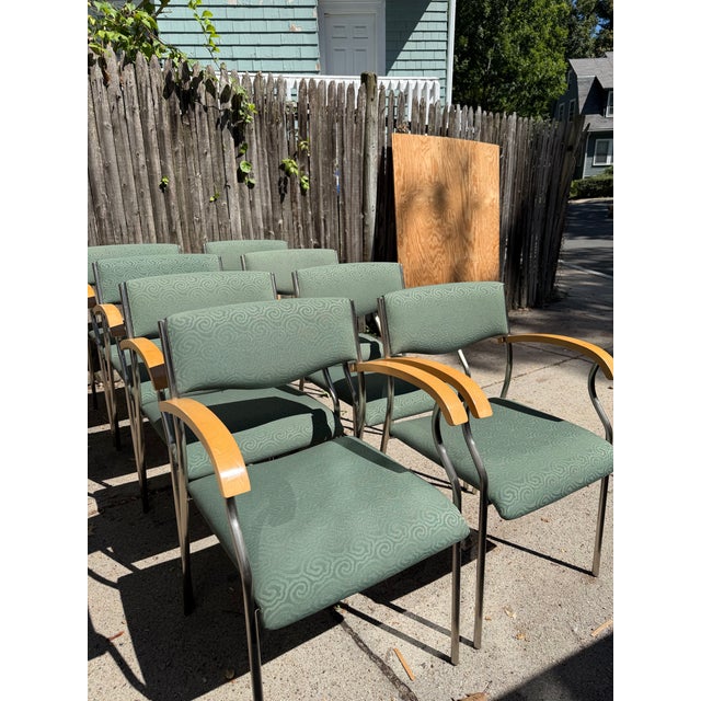 2000 - 2009 Set of 8 Geiger Breck Armchairs - Herman Miller / Modern Office Chairs For Sale - Image 5 of 12