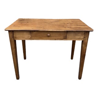 French Elmwood Side Table With Drawer For Sale