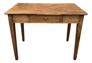 French Elmwood Side Table With Drawer