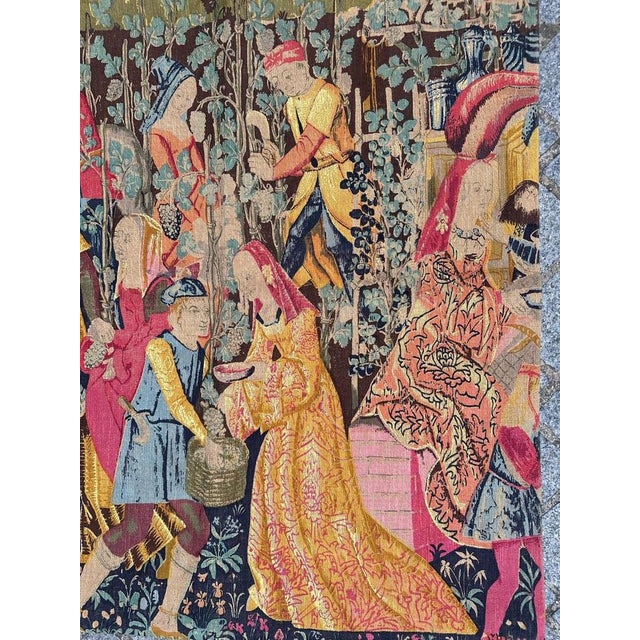 Vintage French Hand Printed Tapestry Vendanges Museum Design, 1970s For Sale - Image 3 of 18