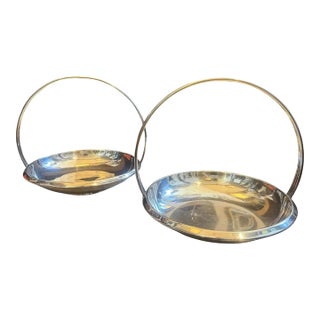 Two 1950s Silver Plated Centerpieces by Gio Ponti for Fratelli Calderoni For Sale