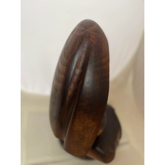 Early 20th Century Modernist Madonna and Child Hand Carved Wooden Folklore Sculpture, Crafted in Ecuador For Sale - Image 12 of 12