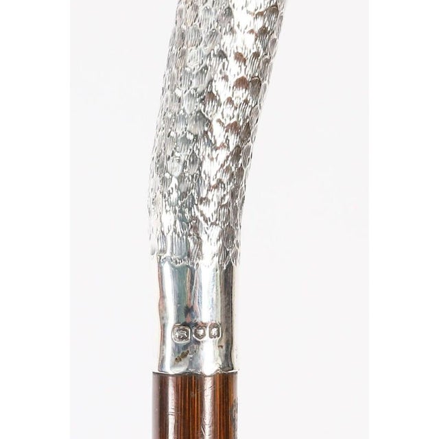 Silver Antique Sterling Silver Swan Walking Stick Cane, 1890s For Sale - Image 8 of 14