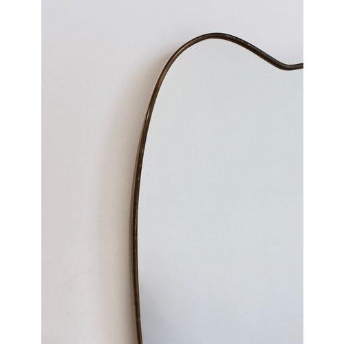 Silver Mid-Century Modern Italian Wall Mirror with Brass Frame, 1960s For Sale - Image 8 of 12