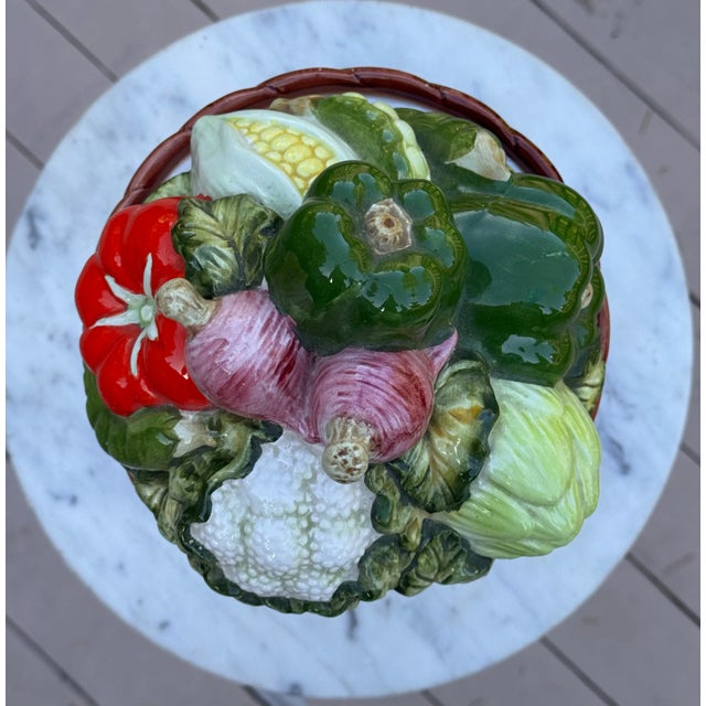 LastCHANCE!Mid-Century Holt Howard Style Trompe L’Oleil Basket of Vegetables For Sale - Image 14 of 17
