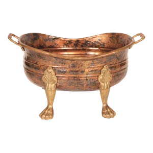 Vintage French Copper Gilded Brass Jardiniere / Planter