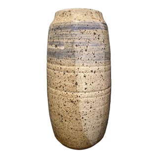 Mid 20th Century Large Specked Brown Studio Stoneware Pottery For Sale