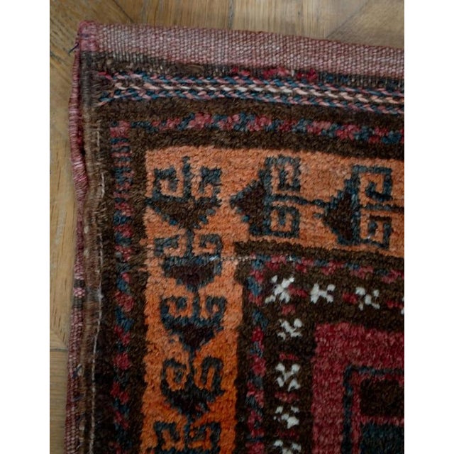 2000 - 2009 Afghan Chuval Hand-Knotted Sack Fabric Rug For Sale - Image 5 of 9