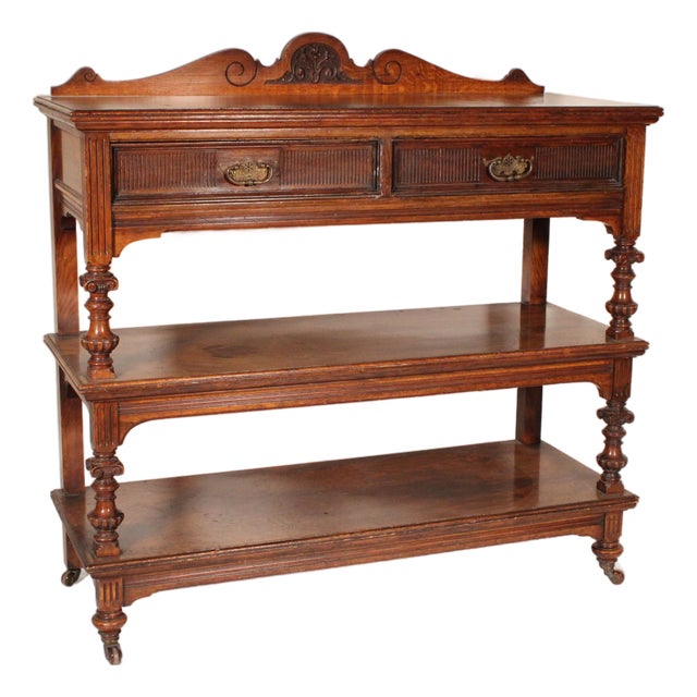 Late Victorian Oak and Pollard Oak Etagere For Sale
