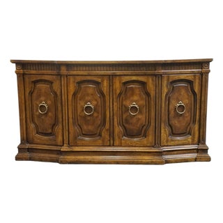 Heritage Furniture Walnut Italian Mediterranean Style 59" Buffet For Sale
