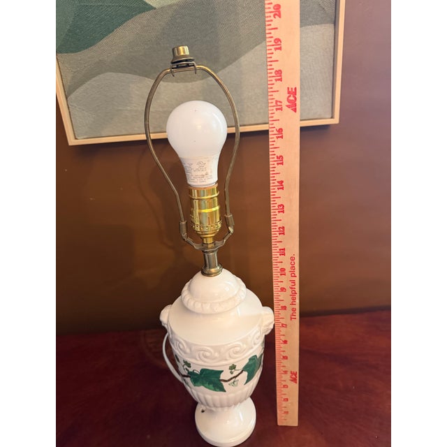 Wedgwood Napoleon Ivy Porcelain Table Lamp Ram's Head ca.1960s For Sale - Image 16 of 17