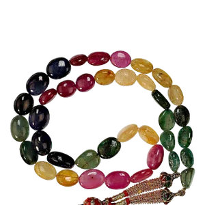 Multi Color Graduated Sapphire Necklace Expanbable