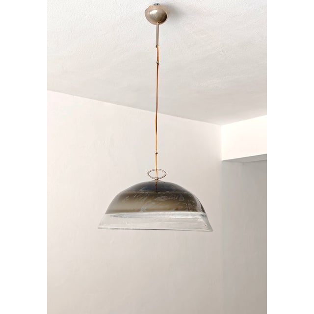 Vintage Murano Glass Pendant Lamp by Fratelli Toso, 1970s For Sale - Image 6 of 15