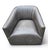 Early 21st Century Pair of Restoration Hardware 1950s Italian Shelter Charcoal Gray Distressed Leather Swivel Club Chairs For Sale - Image 5 of 13