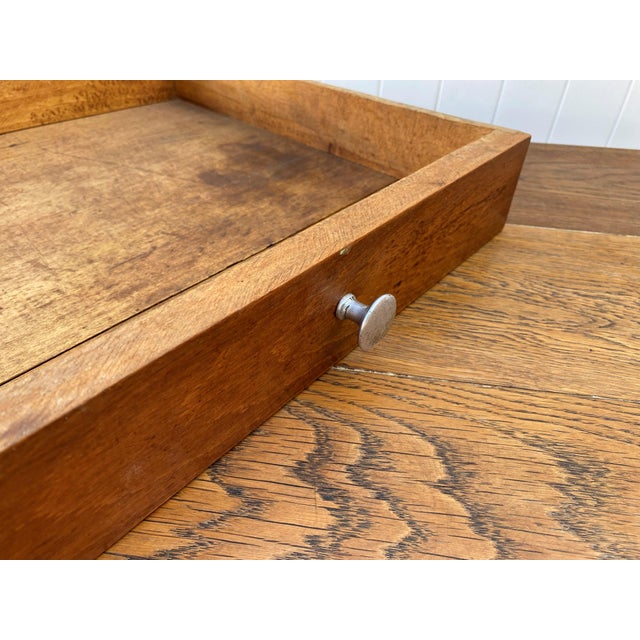 Desk Table with 1 Drawer Oak Top 105x56cm, 1930s For Sale - Image 9 of 18