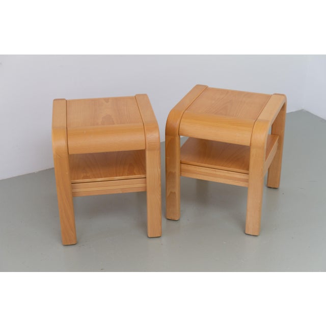 Danish Bedside Tables in Beech by Villy Nørgaard, 1980s, Set of 2 For Sale - Image 11 of 16