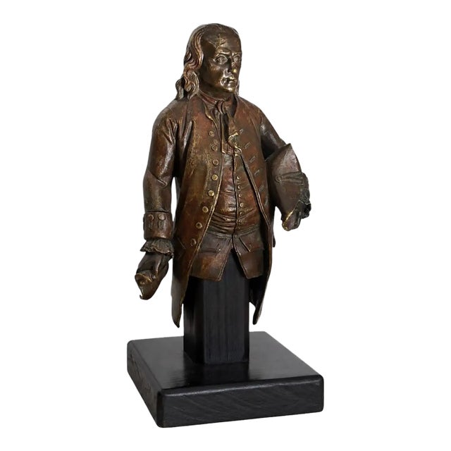 19th Century Gilt Bronze Portrait Sculpture of Benjamin Franklin Circa 1830s For Sale