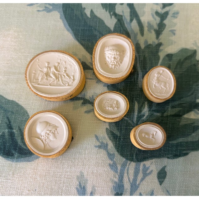 Antique Italian Grand Tour Plaster Intaglios - Set of 6 (Group #5) For Sale - Image 11 of 11