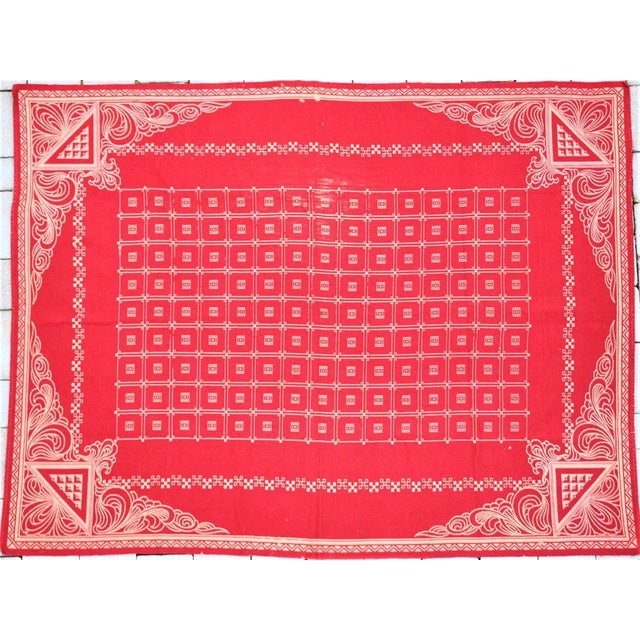 Tablecloth, cotton woven. there are no holes. The Design clearly refers to Otto Prutscher, execution Herburger-Rhomberg,...