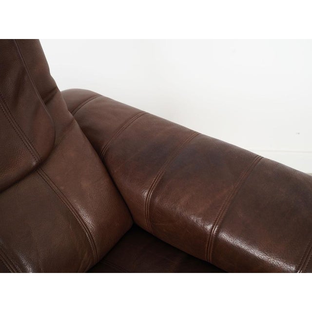 Swiss Brown Leather Armchair from de Sede, 1970s For Sale - Image 16 of 18