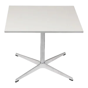 White Laminated Coffee Table with a Metal Border by Arne Jacobsen for Fritz Hansen