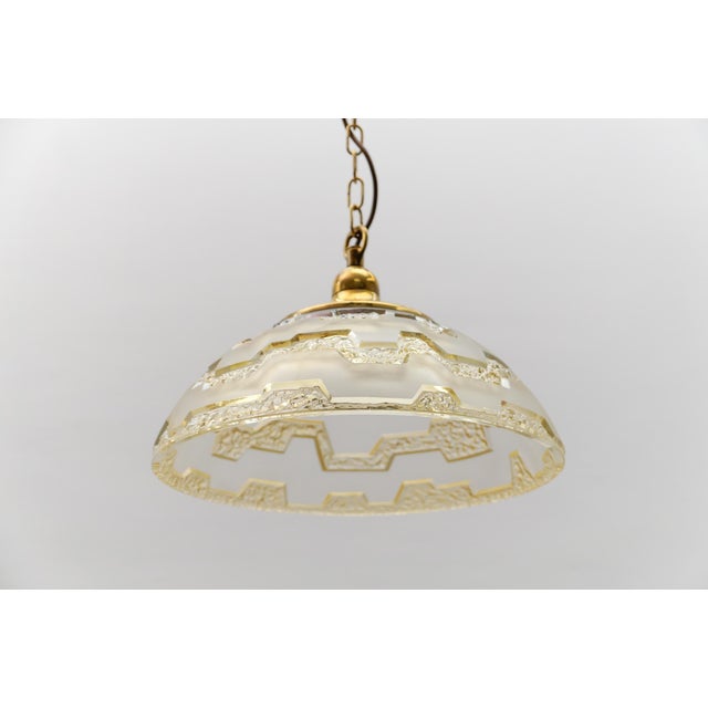 Mid-Century Modern Amber-Colored Embossed Glass Lamp by Peill & Putzler, Germany, 1960s For Sale - Image 3 of 14