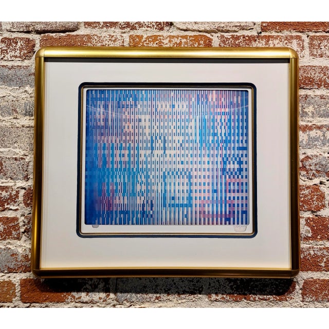 Yaacov Agam - Abstract Untitled -Original Vintage Agamograph in colors Signed lower right: Agam Image size : 13" x 15.5" -...