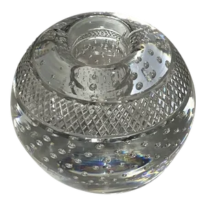Thomas Webb England Very Fine Large Controlled Bubble Crystal Match Striker Holder 1960's