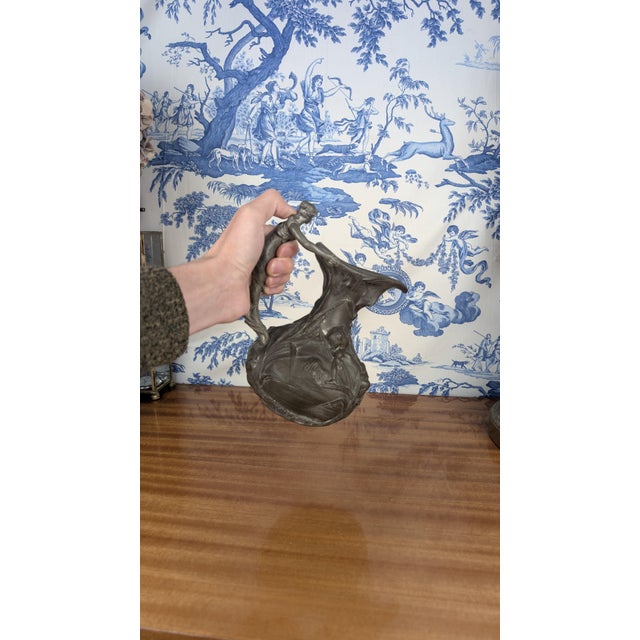 Art Nouveau Pewter Pitcher by Henri Huppé, 1890 For Sale - Image 6 of 13