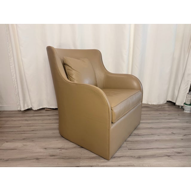 Early 21st Century 2020s Attributed to Gregorius Pineo Custom Leather Lounge Chairs - A Pair For Sale - Image 5 of 11