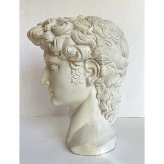 Vintage Faux-Stone Portrait Bust of Michelangelo's David For Sale In Los Angeles - Image 6 of 12